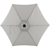 Style Selections 7.5-ft Beige Striped Polyester Fabric Market Patio Umbrella with Tilt