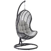 Allen + Roth Cresley Black Steel Outdoor Hanging Chair