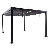 Origin 21 10-ft x 12-ft x 7-ft 3-in Black Metal Freestanding Pergola with Canopy Included