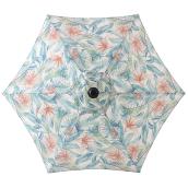 Style Selections 7.5-ft Floral Polyester Fabric Market Patio Umbrella with Tilt