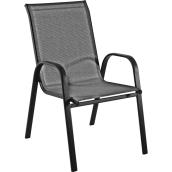Style Selection Pelham Bay Stackable Steel Dining Chair Grey Polypropylene Sling Seat