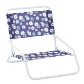 Chaise pliante de plage VALU+ en acier 5,9 x 18,3 po, fleuri bleu