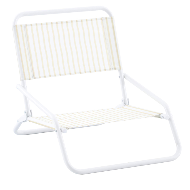 VALU+ Folding Beach Chair in Steel 5.9 x 18.3-in -  Yellow Stripes