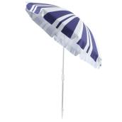 VALU+ Beach Umbrella 7-ft with Integrated Anchor and Carrying Bag - Blue Stripes