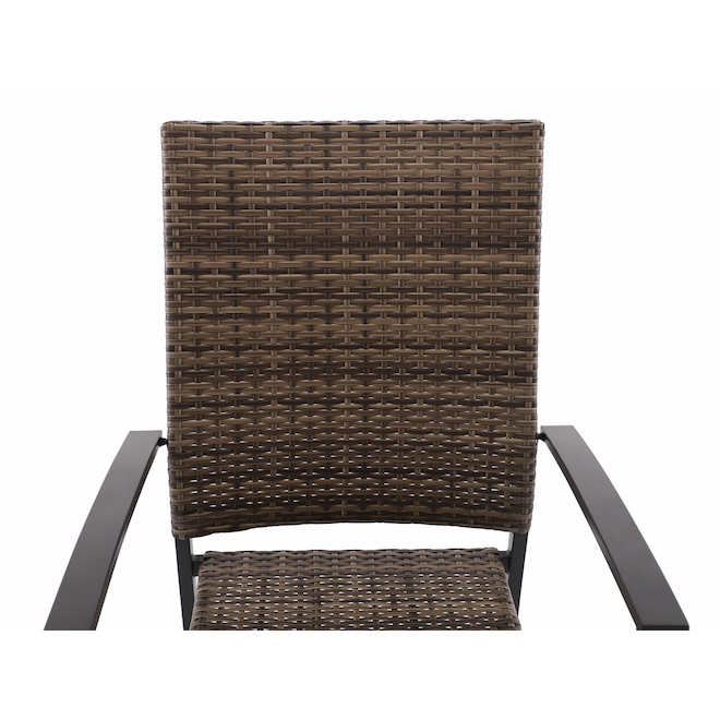 Landon & Co. Stackable Chair in Woven Steel with Cushion 23.23 x 37.99 x 26.38 - Tan