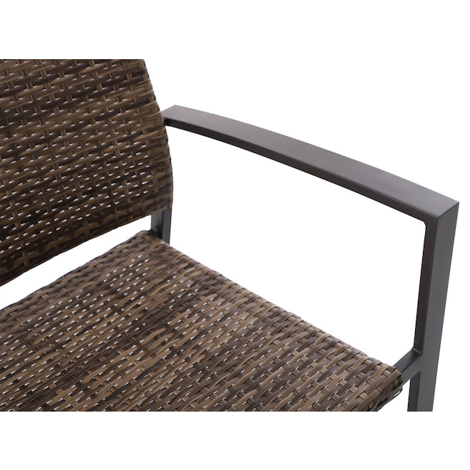 Landon & Co. Stackable Chair in Woven Steel with Cushion 23.23 x 37.99 x 26.38 - Tan