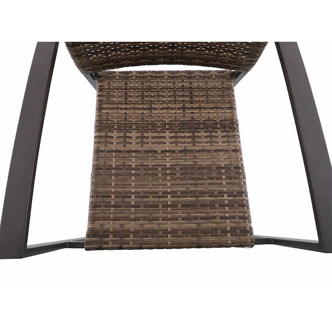 Landon & Co. Stackable Chair in Woven Steel with Cushion 23.23 x 37.99 x 26.38 - Tan