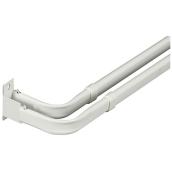 Double Curtain Rod 84 to 120" - Metal - White