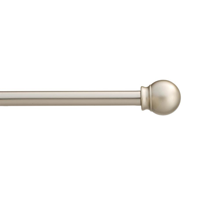 Tringle à rideau ajustable, boule, 48" à 84", argent