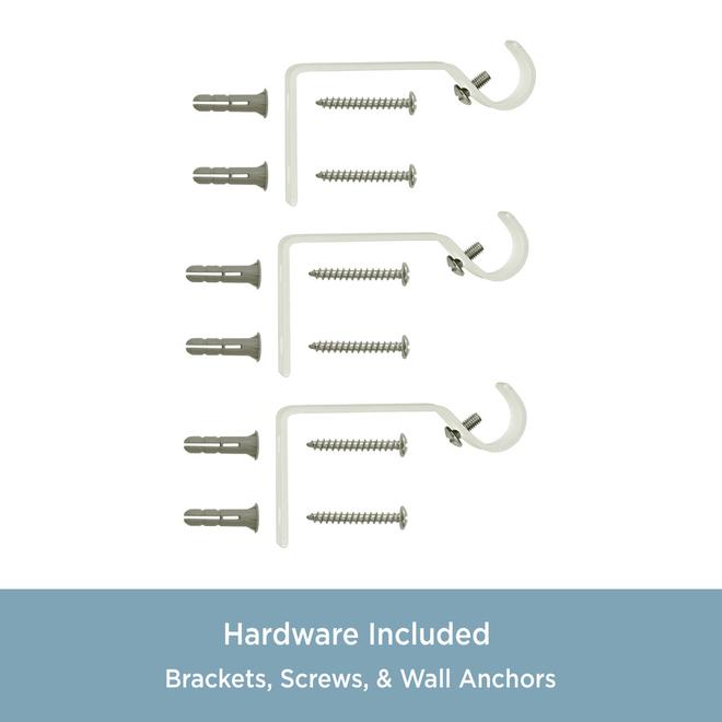 Adjustable Curtain Rod - Rachel - 48" to 84" - Antique White