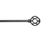 Decorative Curtain Rod - 28" to 48" - 5/8" - Metal - Black