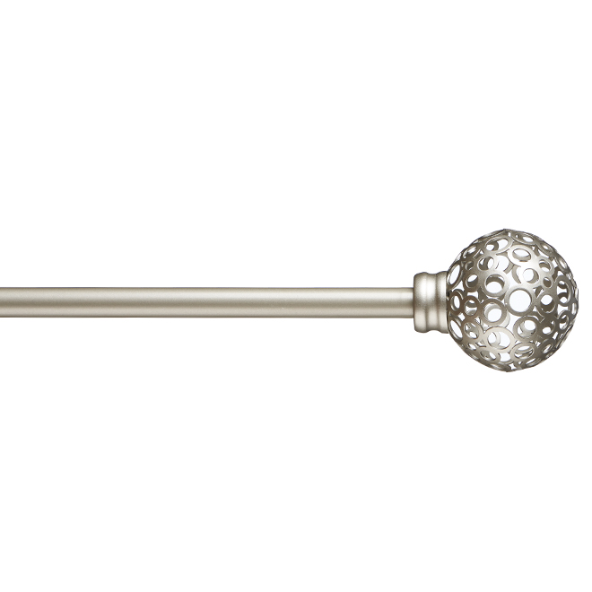 KENNEY Curtain Rod Decorative Spheres 48" to 86" Silver KN75326VS