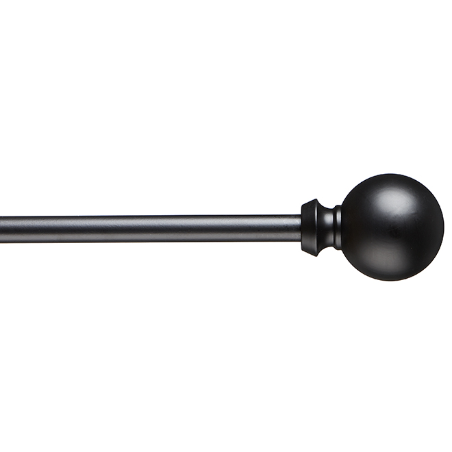 Curtain Rod - Decorative Spheres - 28" to 48" - Black