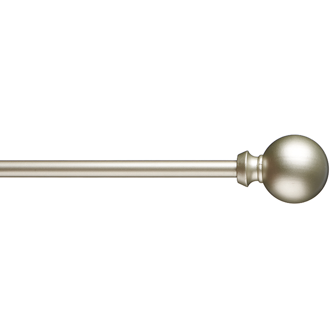 Curtain Rod - Decorative Spheres - 48" to 86" - Brushed Nickel