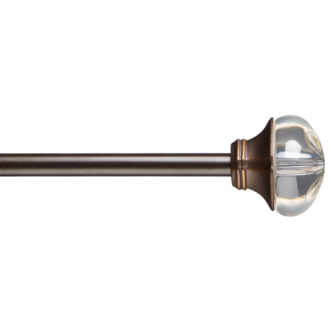 Kenney Deco Steel Single Curtain Rod 66 120 Bronze Kn80154vs