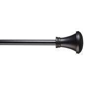 Kenney Decorative Curtain Rod Black Metal 36-in to 66-in