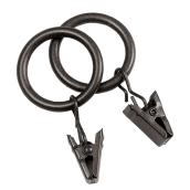 Pack of 14 Curtain Clip Rings - Black