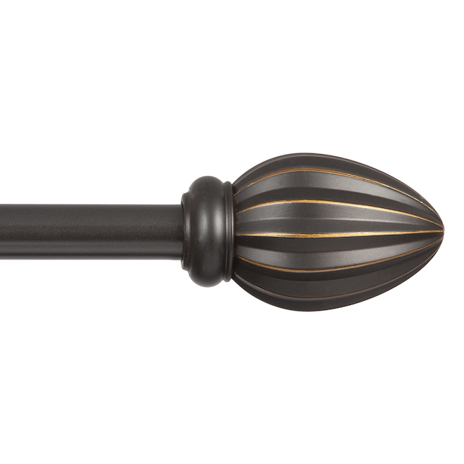 Image of Kenney | Bailey 36 To 66-In Long Steel Curtain Rod - Rubbed Bronze - 5/8-In Diameter | Rona