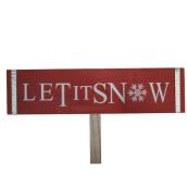 1-Pack Red Wood ''Let It Snow'' Christmas Ornament