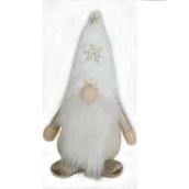 Gnome décoratif de Noël blanc et doré