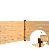 Corner Post Kit - Privacy Railing - Aluminum - 44-in x 3-in - Black - B4