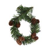 Garland Twist Ties with Pinecones - 14-in - PVC - Green and Brown - 10-Pack