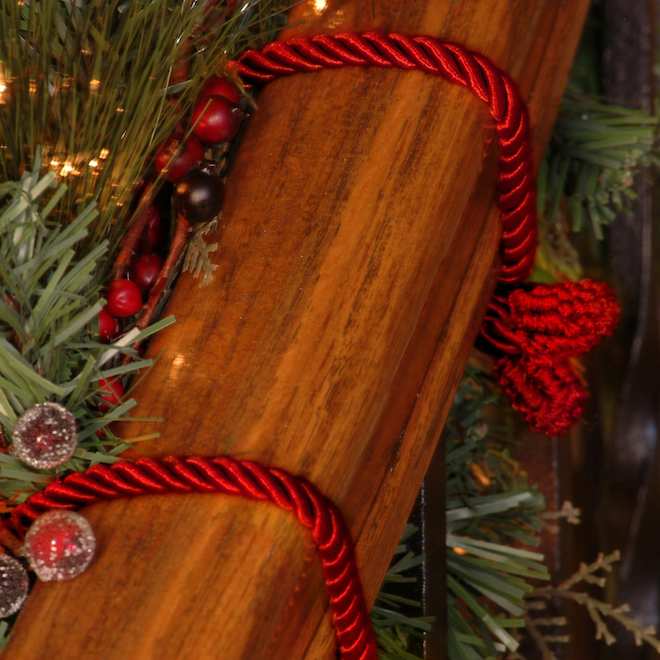 Decorative Twist Ties for Christmas Decorations - Polyester - Red - Pack of 6