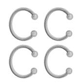 Mantleclip Chic Stocking Holder Clips 4.8-in in Silver Metal - Pack of 4