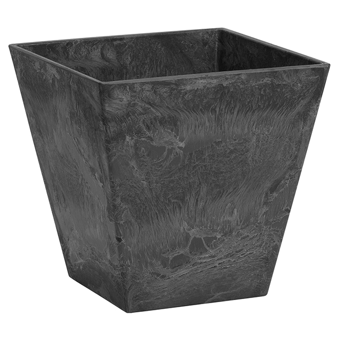 Novelty Square Ella Planter - 16 in  - UV-resistant - Black - Outdoor - Self-Watering