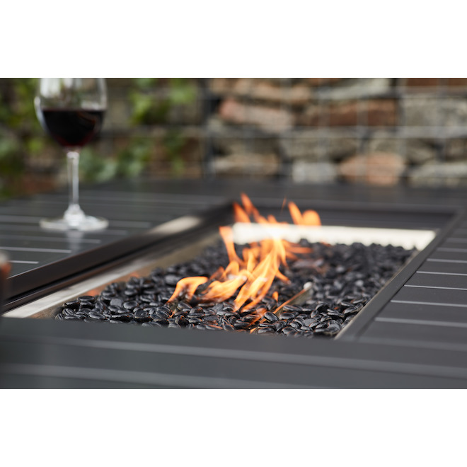 Style Selections 55,000 BTU 64-in Fire Table in Black Aluminum