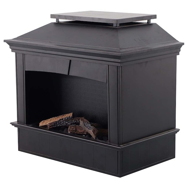 Allen + Roth Outdoor Gaz Fireplace - 40,000 BTU - Steel - Black