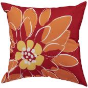 Polyester Cushion - Flower - 16" x 16" - Red