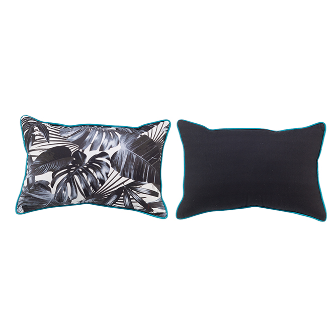 Allen Roth Lumbar Toss Pillow 12 In X 18 Black Mh0802811 Rona - Allen And Roth Patio Pillows