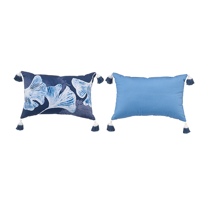 Allen Roth Outdooor Lumbar Cushion 12 In X 18 Blue Mh0802817 Rona - Allen And Roth Blue Damask Patio Cushions