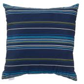 Coussin extérieur Sunbrella Stanton, 20 po x 20 po, rayure bleu
