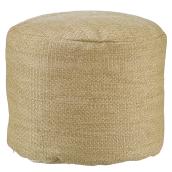 Pouf Allan + Roth, 18 po x 14 po, polyester, faux jute