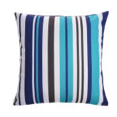 Style Selections 16-in x 16-in Outdoor Polyester Throw Pillow with Blue Stripes