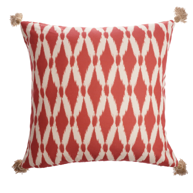 Allen Roth Ikat Outdoor Cushion 18 In X Red And White Mh20200008 Rona - Allen And Roth Patio Pillows