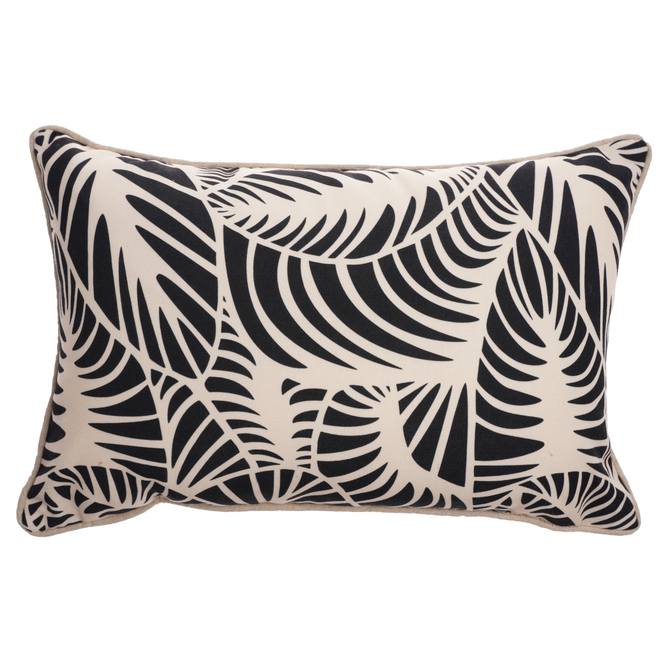 Allen Roth Patio Cushion With Leaf Pattern 18 In X 12 Polyester Black And White Mh20200003 Rona - Allen And Roth Patio Pillow