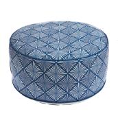 Pouf d'extérieur gonflable bleu et blanc par allen + roth de 20 po x 10 po