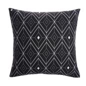 Style Selections 16-in x 16-in Outdoor Black and White Polyester Decorative Cushion