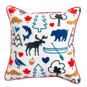 Toss Pillow - Wildlife Design - 18-in x 18-in - Polyester - Multicolour