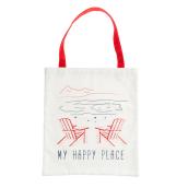 Canvas Tote Bag with Adirondack Chair Motif - 16-in