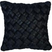 Style Selections Outdoor Heavy Braid Cushion - Polyester - Grey - 18-in x 18-in