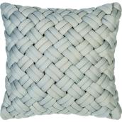 Allen + Roth Light Grey Braided Polyester 18-in x 18-in Cushion