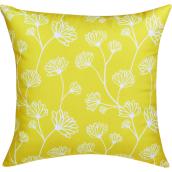 Coussin Style Selections de 16 po x 16 po en polyester jaune à fleurs