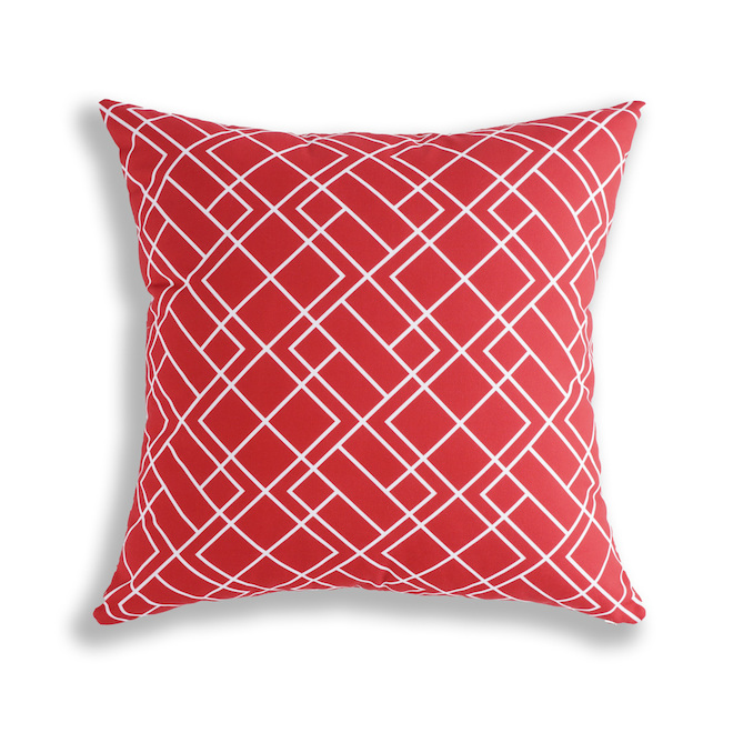 Style Selections Outdoor Red Cushion 16-in x 16-in