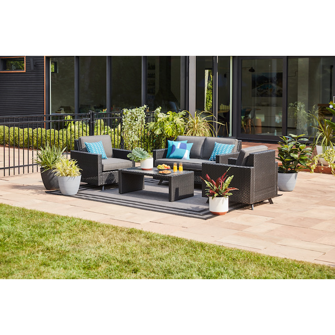 Coussin Style Selections pour chaise de patio à dossier haut, polyester,  marine