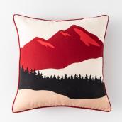 Coussin d'extérieur rouge et blanc de 18 po x 18 po par Style Selections, imprimé d'un paysage canadien