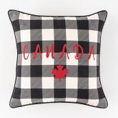 Style Selections 18in x 18-in Black and White Outdoor Cushion - "Canada" Print